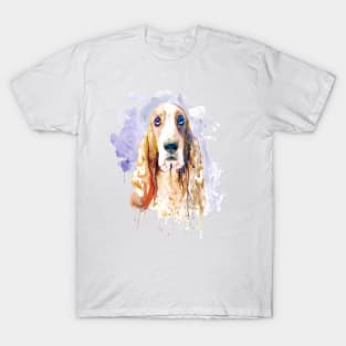 Basset Hound Dog Watercolor Portrait T-Shirt